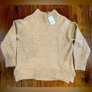Taupe mock neck sweater, brand new